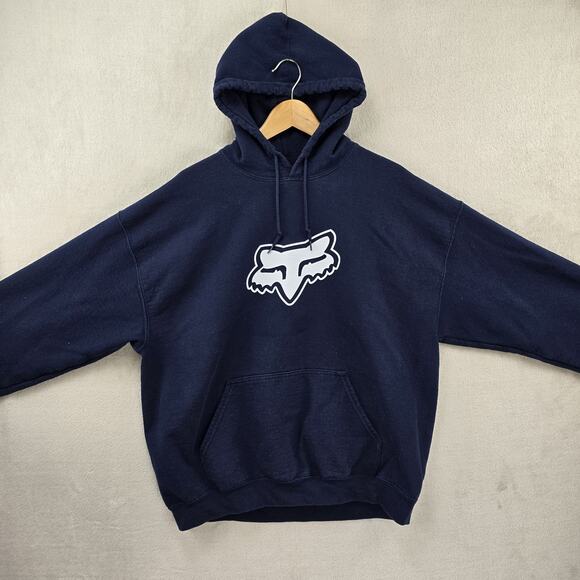 Vtg Fox Racing Hoodie Sweatshirt Mens Large No City Lights Just Camp Fire Nights - Picture 2 of 8